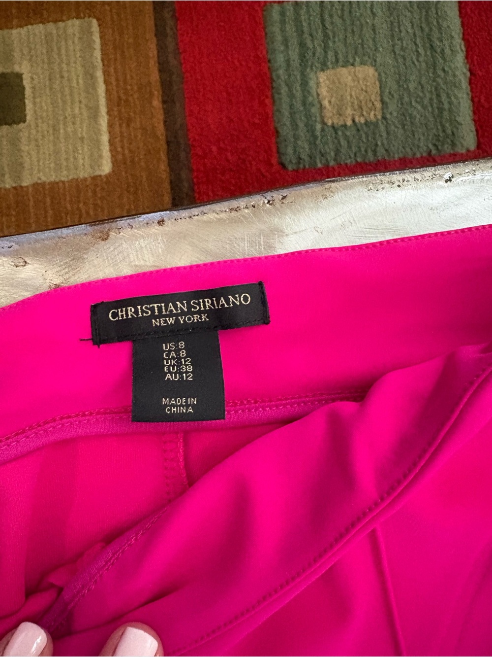 Christian Siriano Neon Pink Wide-Leg Trousers - Picture 3 of 5